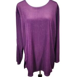 💸 $10 SJB Sport Purple Woman's XL Ribbed Velour Tunic Top